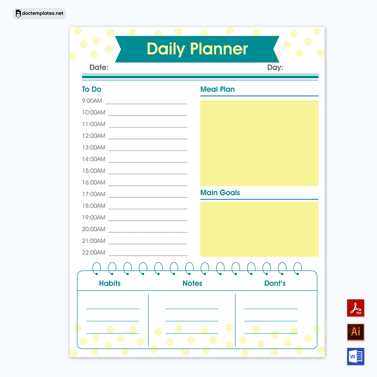 Minimalist Daily Planner Template