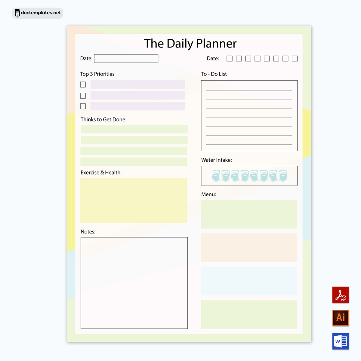 Inspirational Daily Planner Template