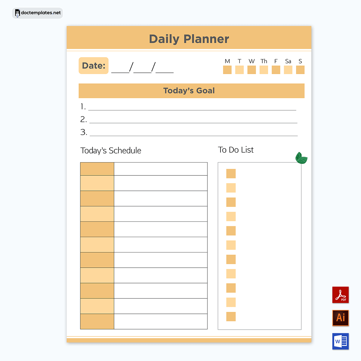 Productive Daily Planner Template