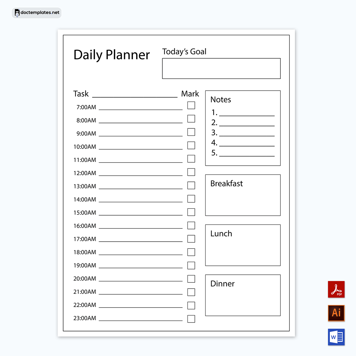 Elegant Daily Planner Template