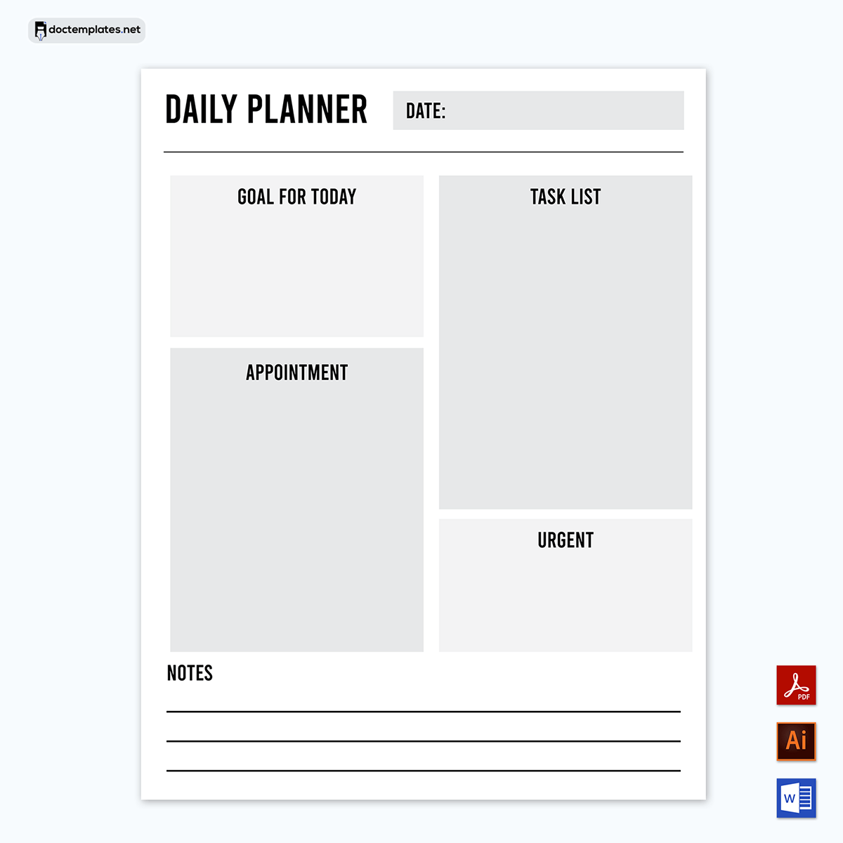 Professional Daily Planner Template