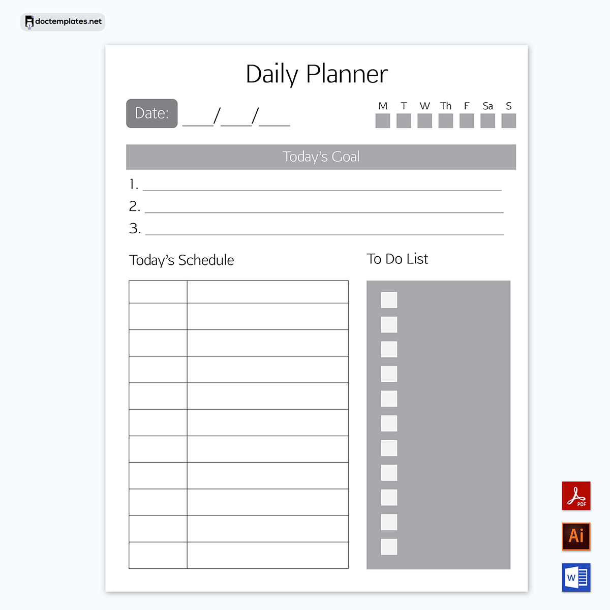 Digital Daily Planner Template