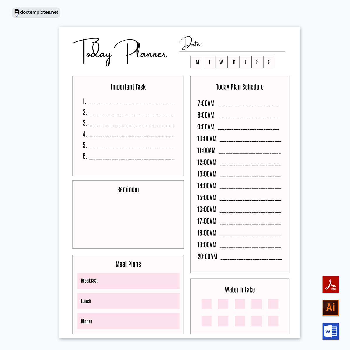 Stylish Daily Planner Template