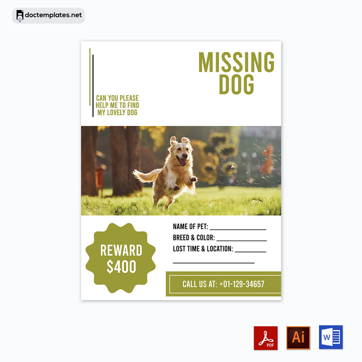"Missing Cat-Dog Alert Flyer" - Spread the word about your missing pets with this alert flyer template.