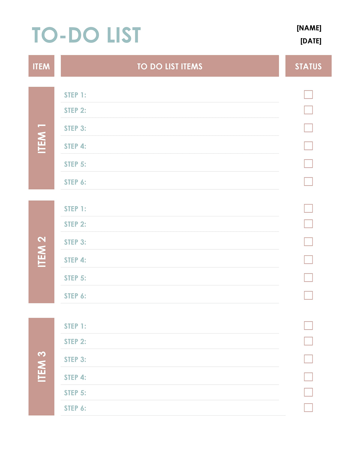 Word Format To Do List Template Free Download