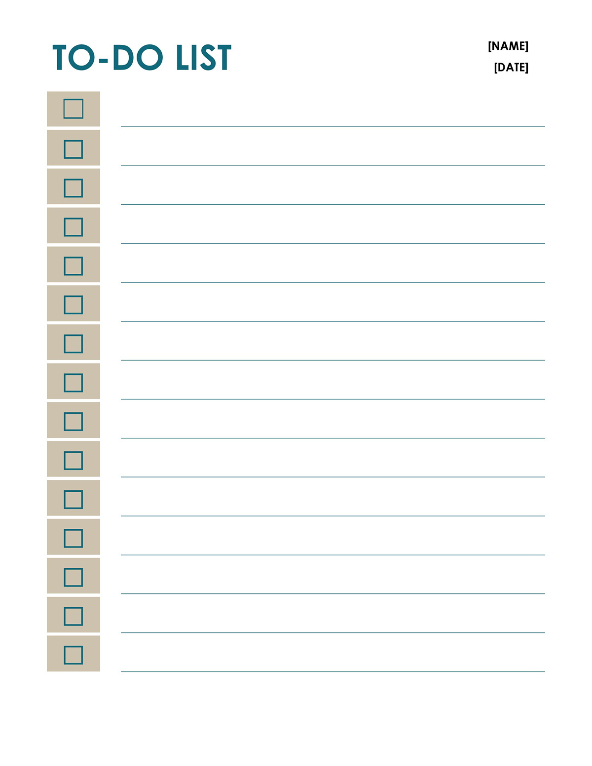 Word Document To Do List - Free Download