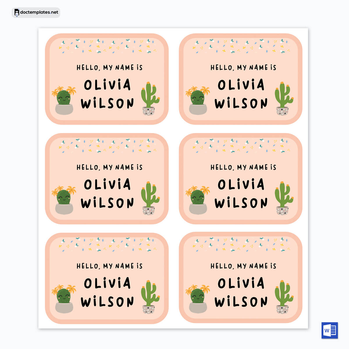 "Print-Ready Avery Name Tag Template with 20 Editable Samples"