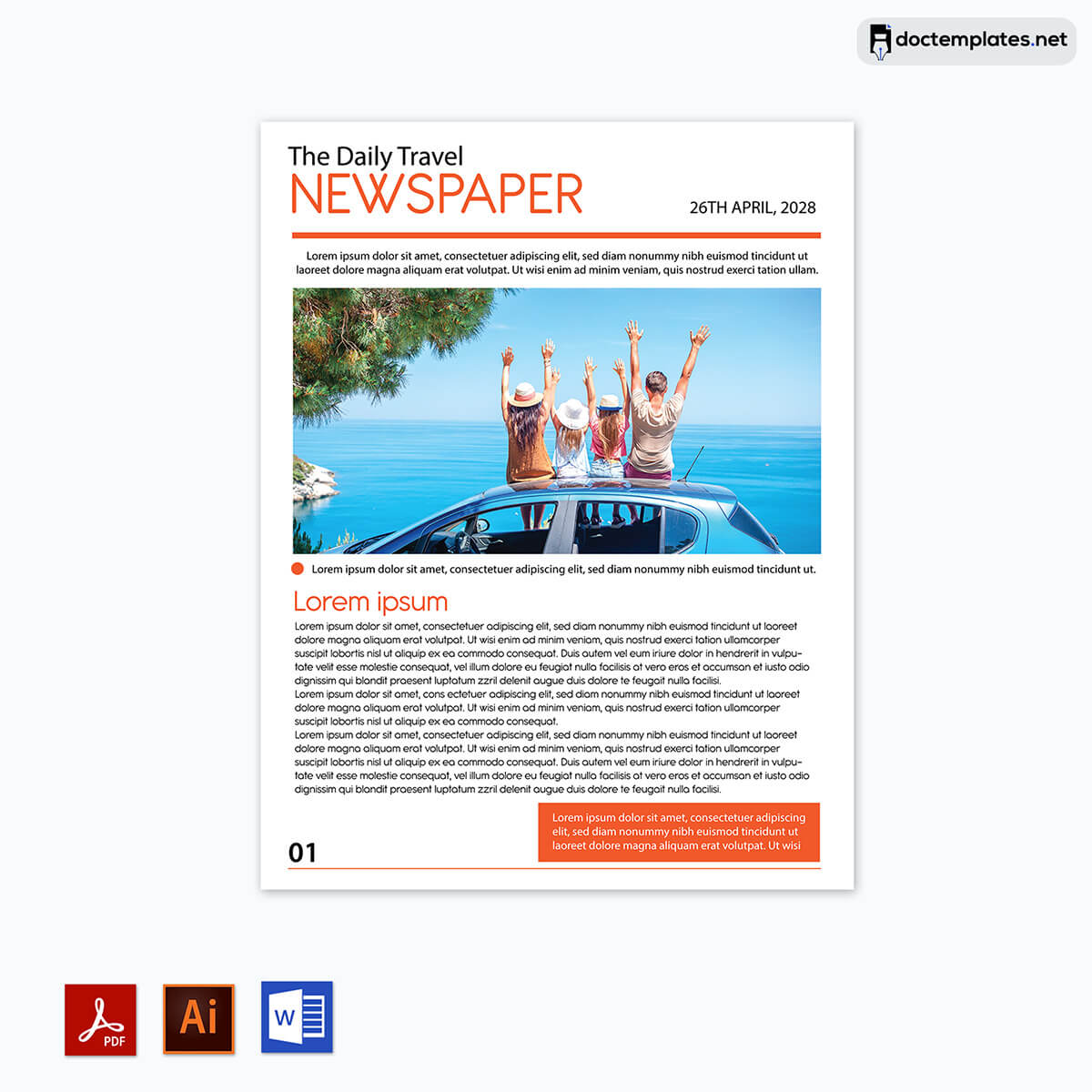 High-Quality Editable Newspaper Template - Adobe Illustrator and PDF