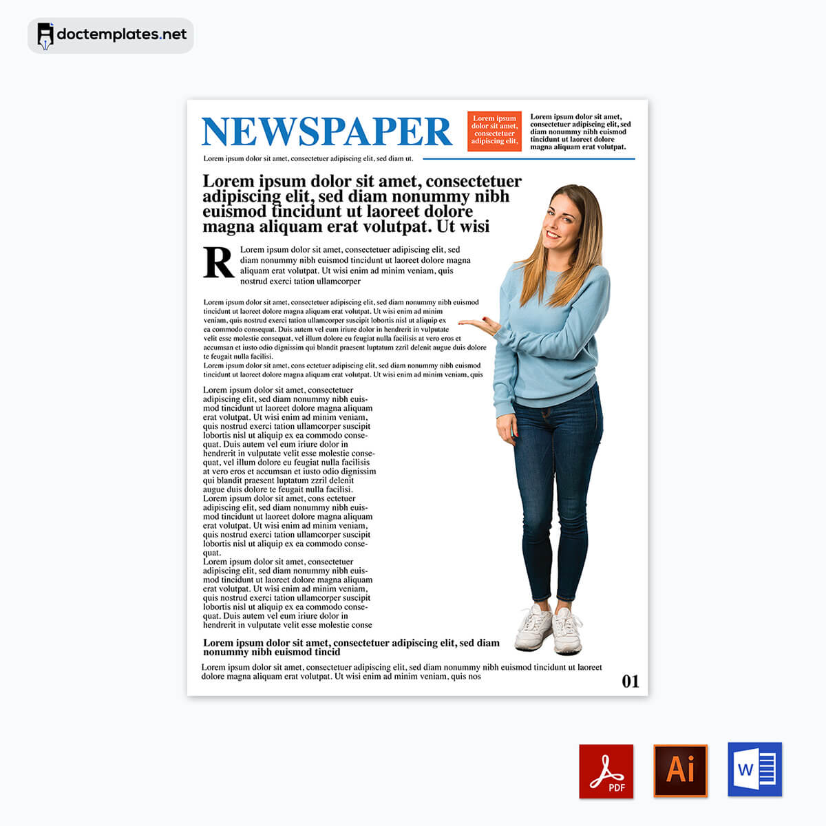 Adobe Illustrator Newspaper Template - Exclusive and Customizable