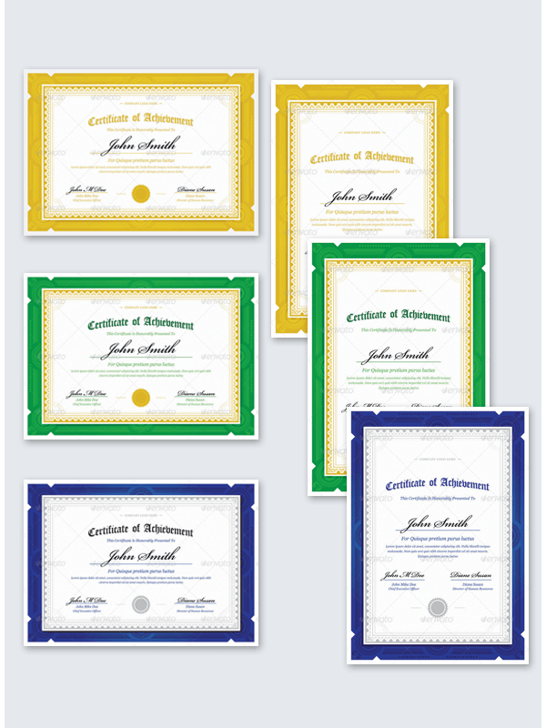 6-in-1 Simple Award Certificate Template