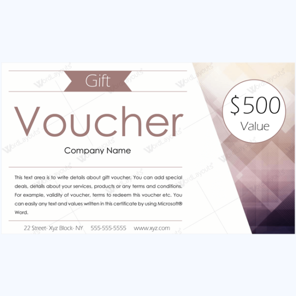 $500 Gift Coupon Template