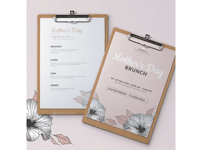 Special Mother s Day Menu Templates Free Printables