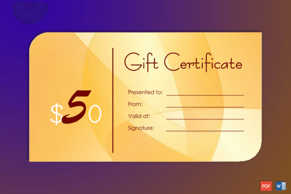 50% OFF Gift Coupon Template