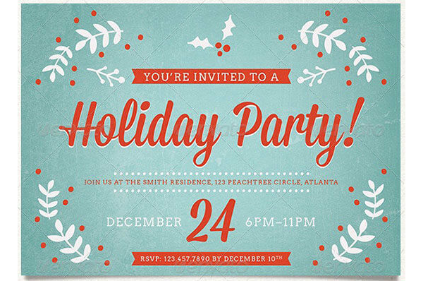 Holiday Party Invitation Template 02
