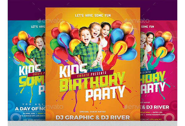 Kids Birthday Party Invitation Template