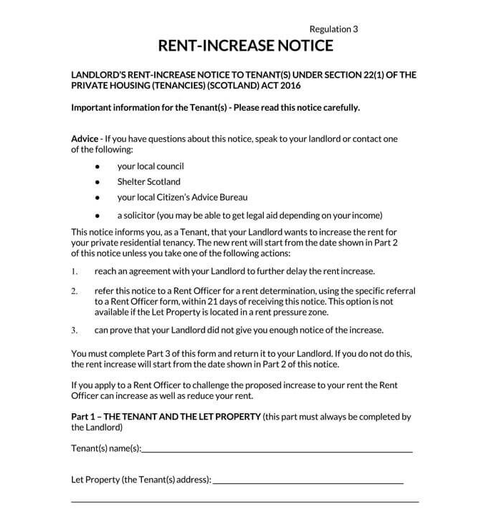Rent Increase Notice 12